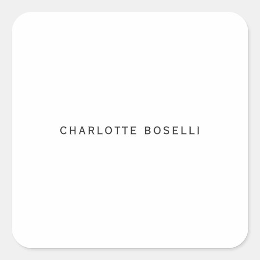 Minimalistisch elegant klassiek, eenvoudig vierkante sticker (Voorkant)