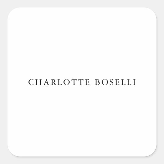 Minimalistisch elegant klassiek, eenvoudig vierkante sticker (Voorkant)