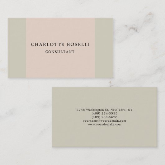 Minimalistisch elegant klassiek, eenvoudig visitekaartje (Voorkant / Achterkant)