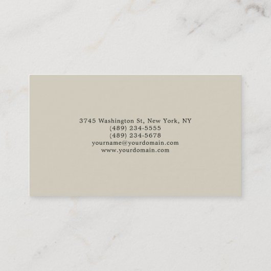 Minimalistisch elegant klassiek, eenvoudig visitekaartje (Achterkant)