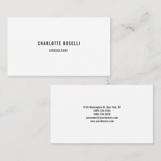 Minimalistisch elegant klassiek, eenvoudig visitekaartje (Voorkant / Achterkant)