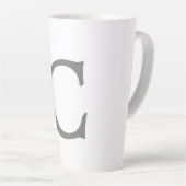Minimalistisch Elegant Klassiek Monogram Initiaal Latte Mok (Rechterhoek)
