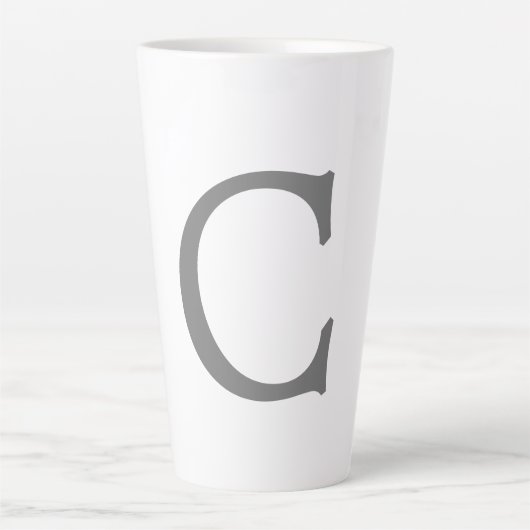 Minimalistisch Elegant Klassiek Monogram Initiaal Latte Mok (Voorkant)