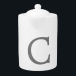 Minimalistisch Elegant Klassiek Monogram Initiaal  Theepot<br><div class="desc">Diverse opties voor grootte en type,  eenvoudig te gebruiken Creatieprogramma. U hoeft alleen naam,  adres,  beroep,  telefoonnummer en e-mailgegevens te wijzigen.</div>