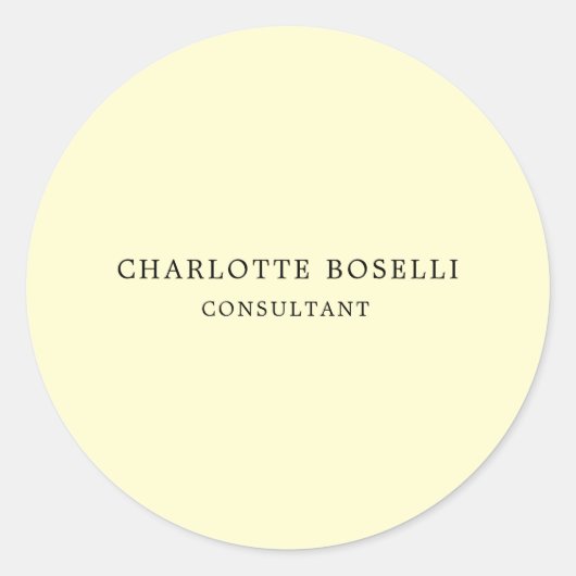 Minimalistisch elegant klassiek professioneel cum ronde sticker (Voorkant)