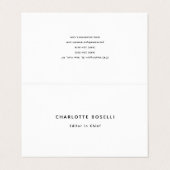 Minimalistisch elegant klassiek professioneel cum visitekaartje (Buitenkant ongevouwen)