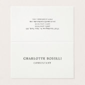 Minimalistisch elegant klassiek professioneel cum visitekaartje (Buitenkant ongevouwen)