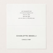 Minimalistisch elegant klassiek professioneel cum visitekaartje (Buitenkant ongevouwen)
