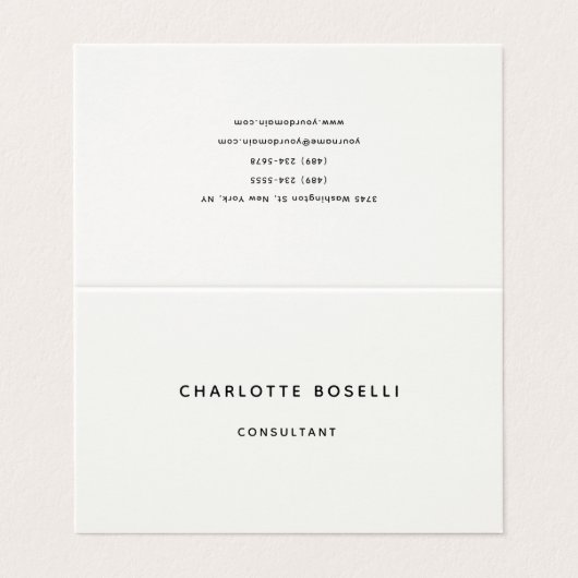 Minimalistisch elegant klassiek professioneel cum visitekaartje (Buitenkant ongevouwen)