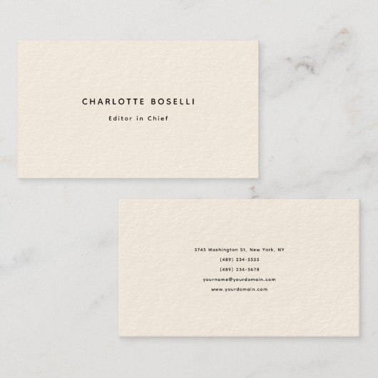 Minimalistisch elegant klassiek professioneel cum visitekaartje (Voorkant / Achterkant)