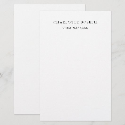Minimalistisch Elegant Klassiek Professioneel Eenv Briefpapier (Voorkant / Achterkant)