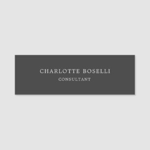 Minimalistisch Elegant Klassiek Professioneel Grij Naamplaatje
