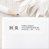 Minimalistisch Elegant Klassiek Zwart Wit Monogram Etiket (Insitu)