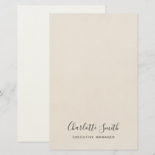 Minimalistisch elegant klassieker briefpapier (Voorkant / Achterkant)