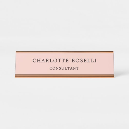 Minimalistisch elegant klassieker bureau naambordje (Voorkant)