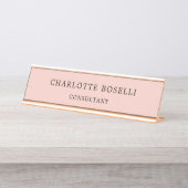 Minimalistisch elegant klassieker bureau naambordje (Voorkant)