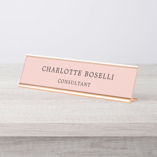 Minimalistisch elegant klassieker bureau naambordje (Voorkant)