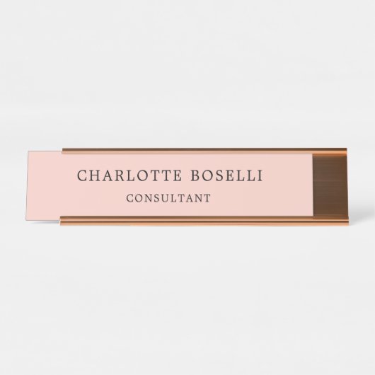 Minimalistisch elegant klassieker bureau naambordje (Voorkant)