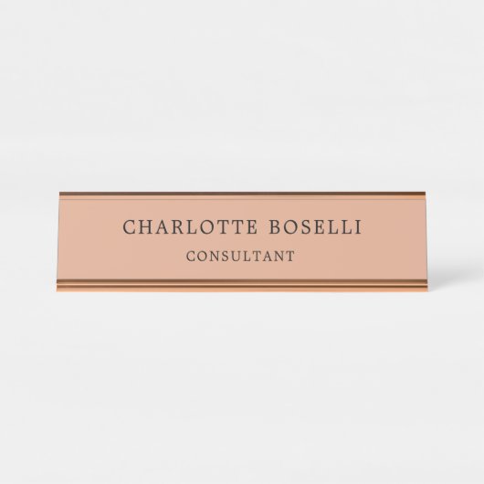 Minimalistisch elegant klassieker bureau naambordje (Voorkant)