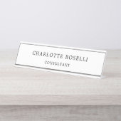 Minimalistisch elegant klassieker bureau naambordje (Voorkant)