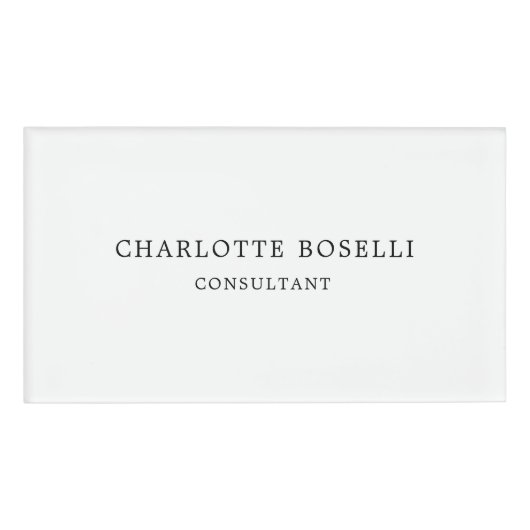 Minimalistisch elegant klassieker naambadge (Voorkant)