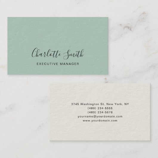 Minimalistisch elegant klassieker visitekaartje (Voorkant / Achterkant)