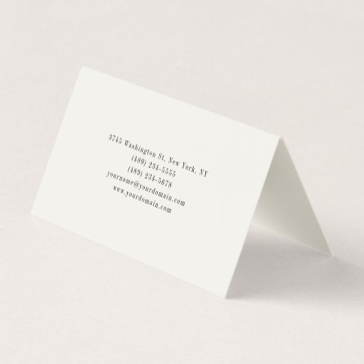 Minimalistisch elegant klassieker visitekaartje (Achterkant)