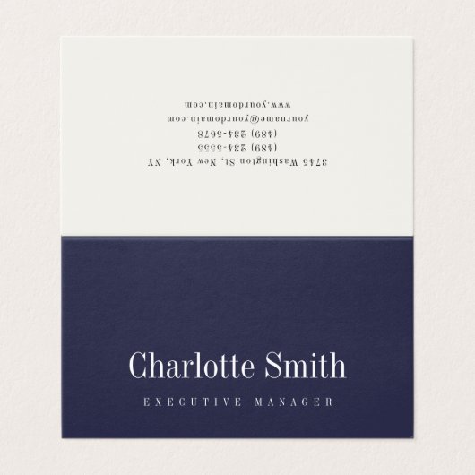 Minimalistisch elegant klassieker visitekaartje (Buitenkant ongevouwen)