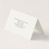 Minimalistisch elegant klassieker visitekaartje (Achterkant)