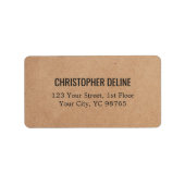 Minimalistisch elegant kraftpapier etiket (Voorkant)