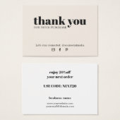 Minimalistisch Elegant Licht Pastel Bedankt Coupon Visitekaartje (Voorkant /achterkant)