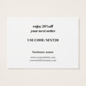 Minimalistisch Elegant Licht Pastel Bedankt Coupon Visitekaartje (Achterkant)