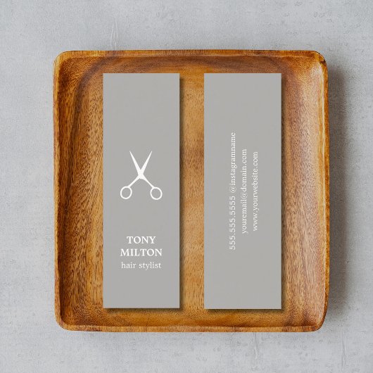 Minimalistisch elegant Light Grey Haarstylist Mini Visitekaartje