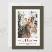 Minimalistisch Elegant Lijst Familie Kerst 3 Foto Feestdagenkaart (Voorkant)