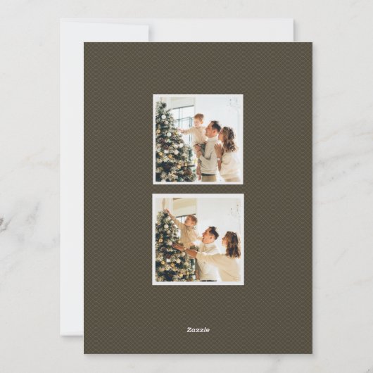 Minimalistisch Elegant Lijst Familie Kerst 3 Foto Feestdagenkaart (Achterkant)