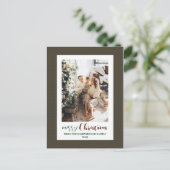 Minimalistisch Elegant Lijst Familie Kerstfoto Feestdagenkaart (Staand voorkant)