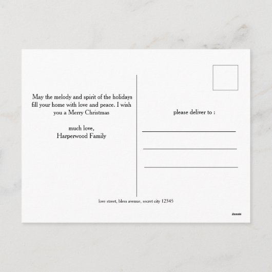 Minimalistisch Elegant Lijst Familie Kerstfoto Feestdagenkaart (Achterkant)