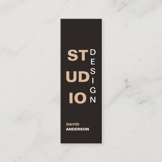 Minimalistisch elegant Logo interieurontwerp Mini Visitekaartje (Voorkant)