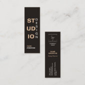 Minimalistisch elegant Logo interieurontwerp Mini Visitekaartje (Voorkant / Achterkant)