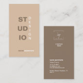 Minimalistisch elegant Logo interieurontwerp Visitekaartje (Voorkant / Achterkant)