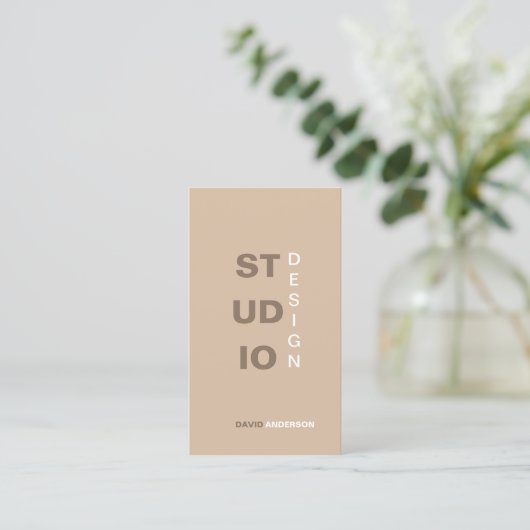 Minimalistisch elegant Logo interieurontwerp Visitekaartje (Staand voorkant)