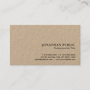Minimalistisch elegant luxe premium kraftpapier visitekaartje