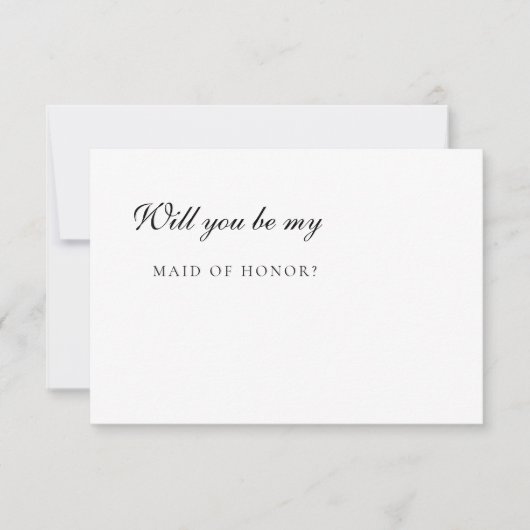 Minimalistisch Elegant Maid of Honor Voorstel Kaar Kaart (Voorkant)