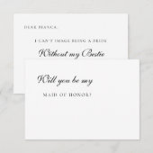 Minimalistisch Elegant Maid of Honor Voorstel Kaar Kaart (Voorkant / Achterkant)