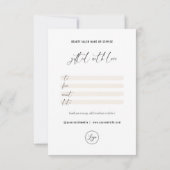 Minimalistisch Elegant met Logo Cadeaubon Bedankkaart (Achterkant)