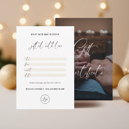 Minimalistisch Elegant met Logo Cadeaubon Bedankkaart