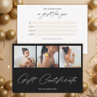 Minimalistisch Elegant met Logo Cadeaubon Bedankkaart