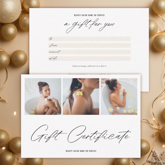 Minimalistisch Elegant met Logo Cadeaubon Bedankkaart