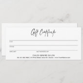 Minimalistisch Elegant Minimaal Modern Cadeaubon (Voorkant / Achterkant)