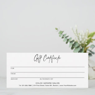 Minimalistisch Elegant Minimaal Modern Cadeaubon